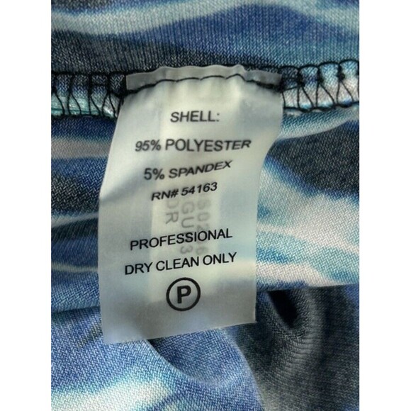 Calvin Klein Size 14 Blue Dress Kimono Flutter Sleeve Geometric Drawstring - Picture 11 of 11